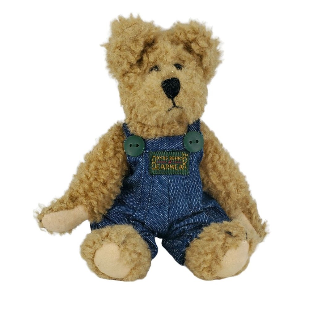 Boyds Archive Collection Huck 6" Jointed Bear in Denim Overalls Bearwear Teddy
